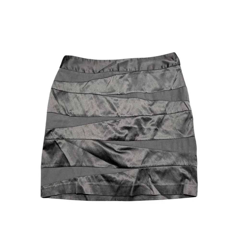 A. Byer Skirt  Black Satin Pull On Pencil Office Women's 7 Juniors